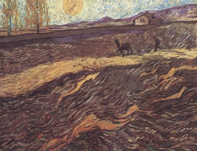 Vincent Van Gogh Enclosed Field with Ploughman (nn04)